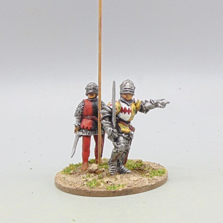 Grade D - Perry Miniatures - WOTR - Yorkist Command - Richard Neville, Earl of Salisbury, with Standard Bearer Grade D - Perry Miniatures - WOTR - Yorkist Command - Richard Neville, Earl of Salisbury, with Standard Bearer