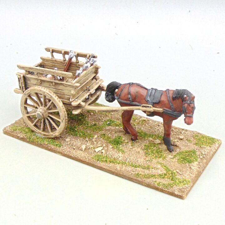 Grade D - Unidentified Manufacturer - WOTR - Supply Cart with Draught Horse Grade D - Unidentified Manufacturer - WOTR - Supply Cart with Draught Horse
