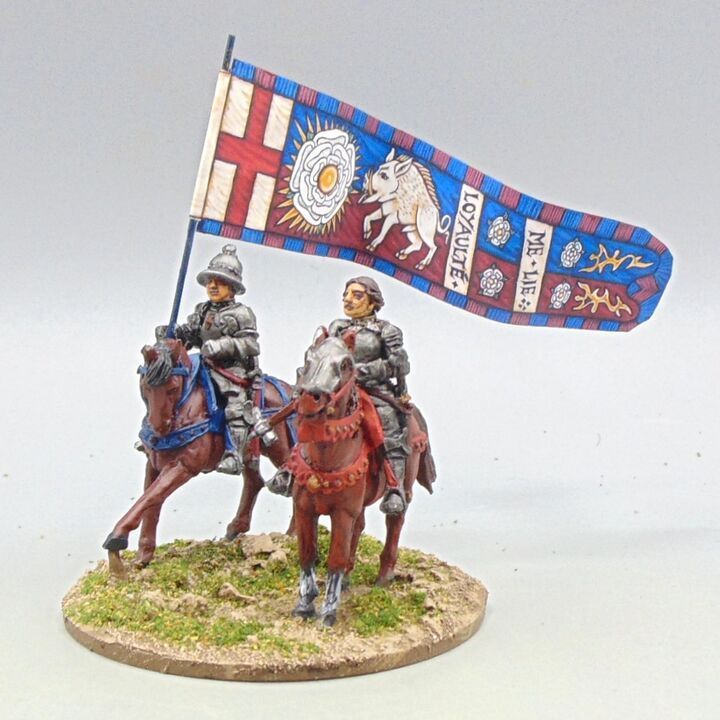 Grade D - Perry Miniatures - WOTR - Mounted Yorkist Command - King Richard III, with Standard Bearer