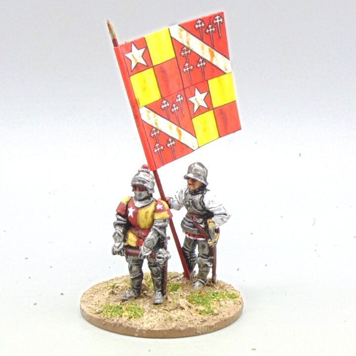 Grade D - Perry Miniatures - WOTR - Lancastrian Command - Earl of Oxford, with Standard Bearer Grade D - Perry Miniatures - WOTR - Lancastrian Command - Earl of Oxford, with Standard Bearer