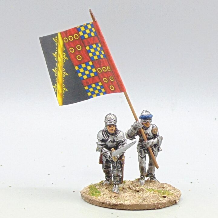 Grade D - Perry Miniatures - WOTR - Lancastrian Command - Lord Clifford, with Standard Bearer Grade D - Perry Miniatures - WOTR - Lancastrian Command - Lord Clifford, with Standard Bearer