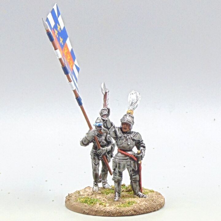Grade D - Perry Miniatures - WOTR - Lancastrian Command - Henry Beaufort, Duke of Somerset, with Standard Bearer Grade D - Perry Miniatures - WOTR - Lancastrian Command - Henry Beaufort, Duke of Somerset, with Standard Bearer