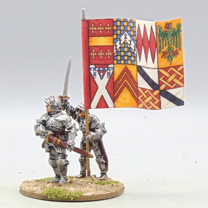 Grade D - Perry Miniatures - WOTR - Command - Earl of Warwick with Standard Bearer Grade D - Perry Miniatures - WOTR - Command - Earl of Warwick with Standard Bearer