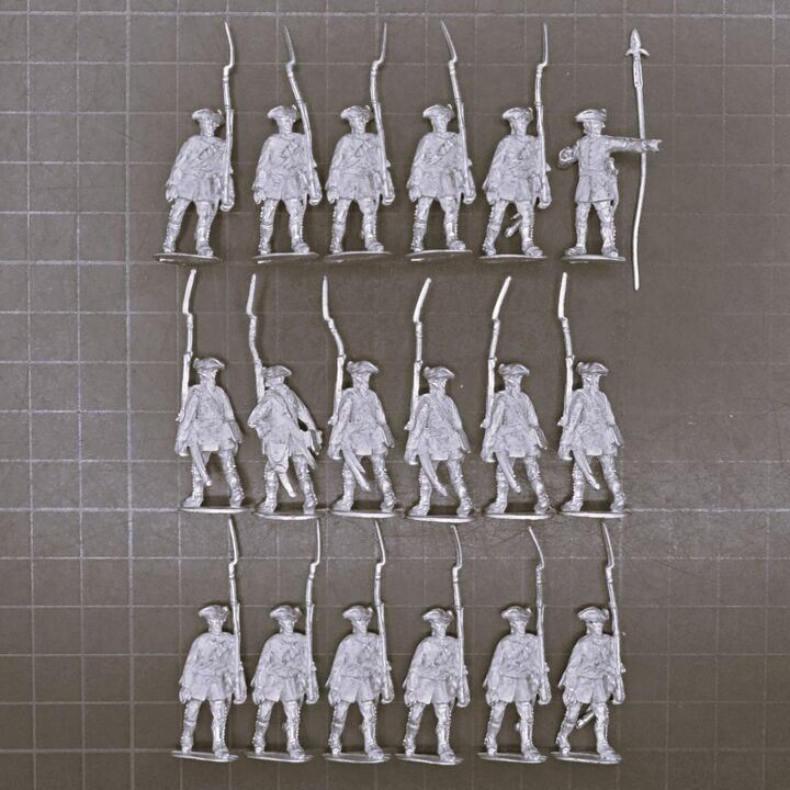 Cranntara Miniatures, Mid C18th - French Marines(?) in Tricorns