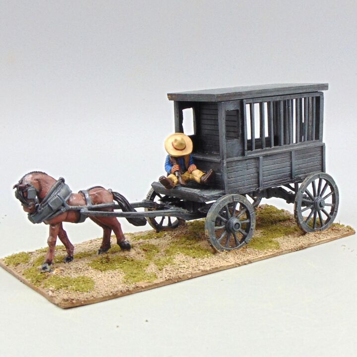 Grade D - Great Escape Games - Wild West - Prison Wagon with Draught Horse Grade D - Great Escape Games - Wild West - Prison Wagon with Draught Horse