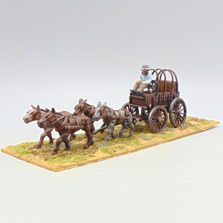 Grade D - Dixon Miniatures - Wild West - Chuckwagon with Driver & Mule Team Grade D - Dixon Miniatures - Wild West - Chuckwagon with Driver & Mule Team