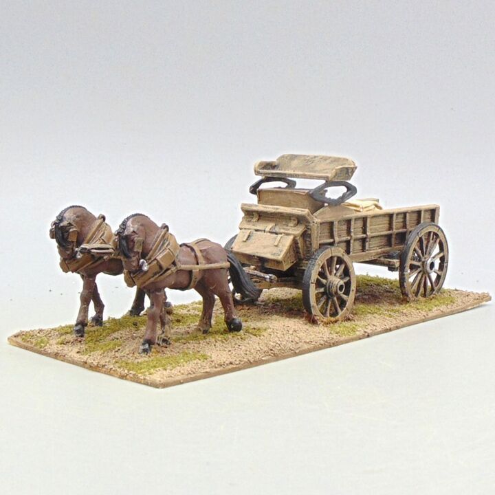 Grade D - Dixon Miniatures - Wild West - General Purpose Wagon with Team Grade D - Dixon Miniatures - Wild West - General Purpose Wagon with Team