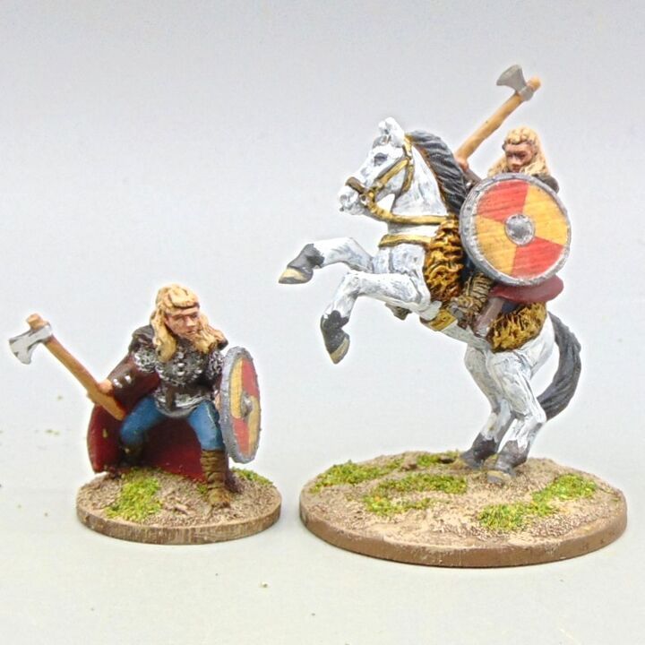 Grade D - Bad Squiddo Games - Dark Ages - Viking Jarl Lathgertha, Mounted & Dismounted