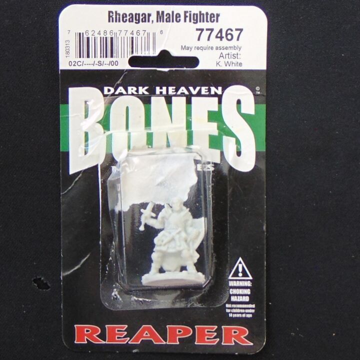 Reaper Miniatures, Fantasy - Dark Heaven, Bones - Rheagar, Male Fighter Reaper Miniatures, Fantasy - Dark Heaven, Bones - Rheagar, Male Fighter