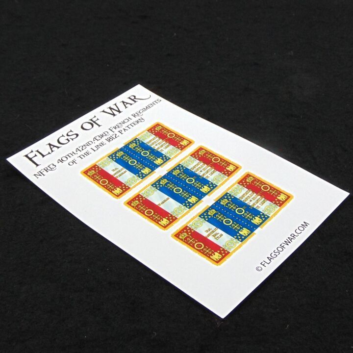 28mm, Flags of War, Napoleonic: French 40th, 42nd & 43rd Ligne Flags, 1812 Pattern 28mm, Flags of War, Napoleonic: French 40th, 42nd & 43rd Ligne Flags, 1812 Pattern
