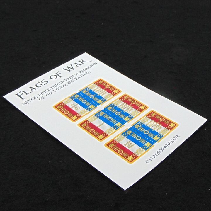 28mm, Flags of War, Napoleonic: French 14th, 15th & 16th Legere Flags, 1812 Pattern 28mm, Flags of War, Napoleonic: French 14th, 15th & 16th Legere Flags, 1812 Pattern