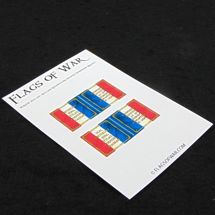 28mm, Flags of War, Napoleonic: French 25th & 45th Ligne Flags, 1815 Pattern 28mm, Flags of War, Napoleonic: French 25th & 45th Ligne Flags, 1815 Pattern