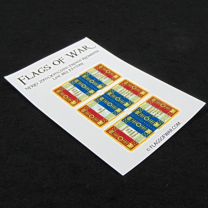 28mm, Flags of War, Napoleonic: French 29th, 30th & 32nd Ligne Flags, 1812 Pattern 28mm, Flags of War, Napoleonic: French 29th, 30th & 32nd Ligne Flags, 1812 Pattern