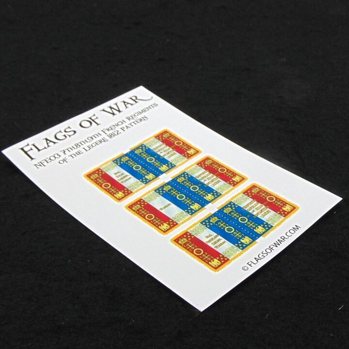 28mm, Flags of War, Napoleonic: French 7th, 8th & 9th Legere Flags, 1812 Pattern
