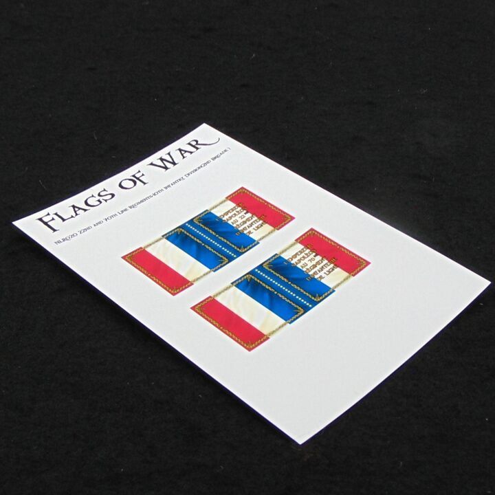 28mm, Flags of War, Napoleonic: French 22nd & 70th Ligne Flags, 1815 Pattern 28mm, Flags of War, Napoleonic: French 22nd & 70th Ligne Flags, 1815 Pattern