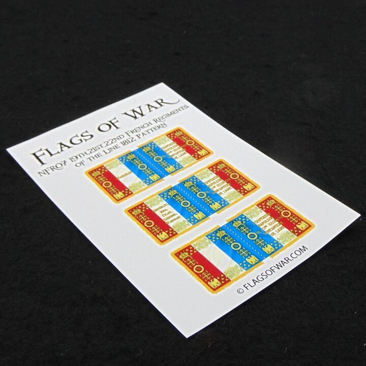 28mm, Flags of War, Napoleonic: French 19th, 21st & 22nd Ligne Flags, 1812 Pattern