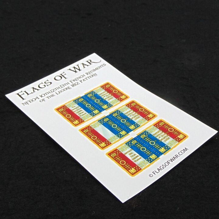 28mm, Flags of War, Napoleonic: French 10th, 12th & 13th Legere Flags, 1812 Pattern 28mm, Flags of War, Napoleonic: French 10th, 12th & 13th Legere Flags, 1812 Pattern
