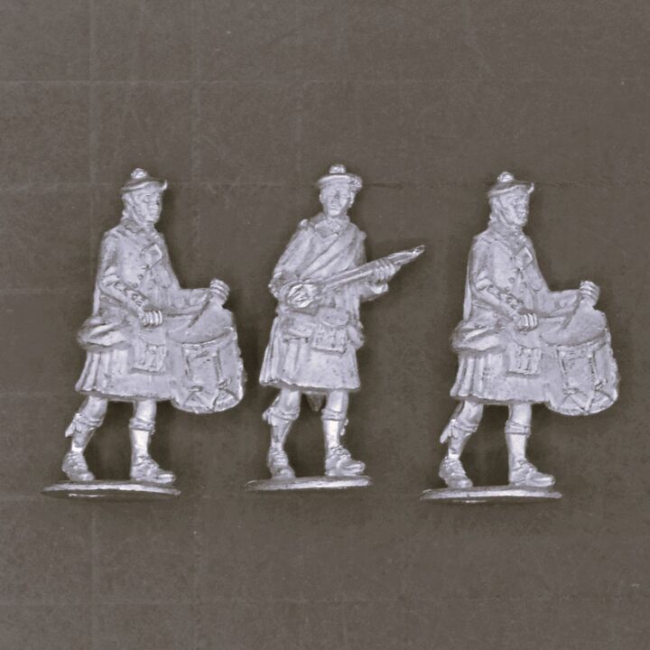 Cranntara Miniatures, Mid C18th - British Keith's Highlanders Officer & Drummers Cranntara Miniatures, Mid C18th - British Keith's Highlanders Officer & Drummers