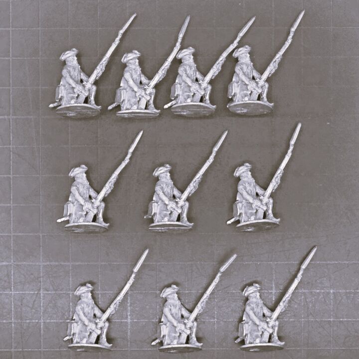 Cranntara Miniatures, Mid C18th - French Fusiliers, Kneeling Cranntara Miniatures, Mid C18th - French Fusiliers, Kneeling