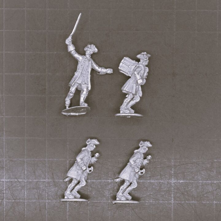 Cranntara Miniatures, Mid C18th - French Infantry Command, Charging