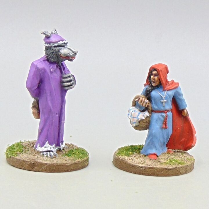 Grade D - Reaper Miniatures - Fairy Tales - Little Red Riding Hood & Big Bad Wolf Grade D - Reaper Miniatures - Fairy Tales - Little Red Riding Hood & Big Bad Wolf