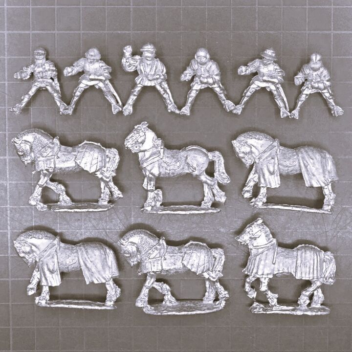 Wargames Foundry, Late Medieval/WOTR: 6 x Mounted Knights Wargames Foundry, Late Medieval/WOTR: 6 x Mounted Knights