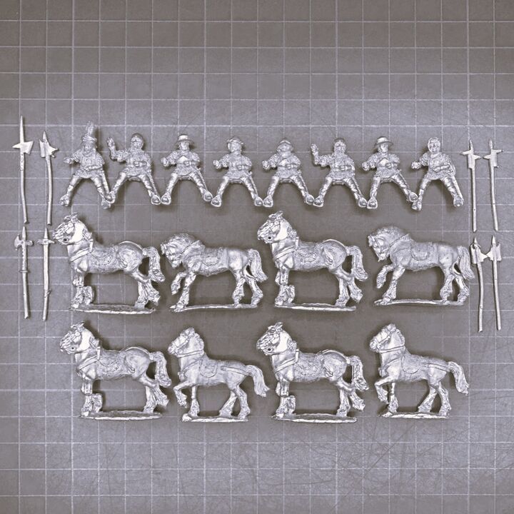 Wargames Foundry, Late Medieval/WOTR: 8 x Mounted Sergeants Wargames Foundry, Late Medieval/WOTR: 8 x Mounted Sergeants