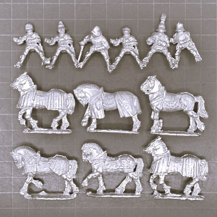 Wargames Foundry, Late Medieval/WOTR: 6 x Mounted Knights Wargames Foundry, Late Medieval/WOTR: 6 x Mounted Knights