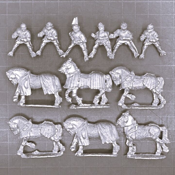 Wargames Foundry, Late Medieval/WOTR: 6 x Mounted Knights Wargames Foundry, Late Medieval/WOTR: 6 x Mounted Knights