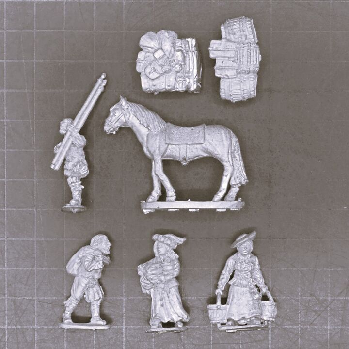 Athena Miniatures: Landsknecht Camp Followers & Baggage Horse Athena Miniatures: Landsknecht Camp Followers & Baggage Horse