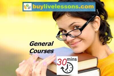 BUY 100 GENERAL LIVE ONLINE LESSONS FOR 30 MINUTES EACH.
