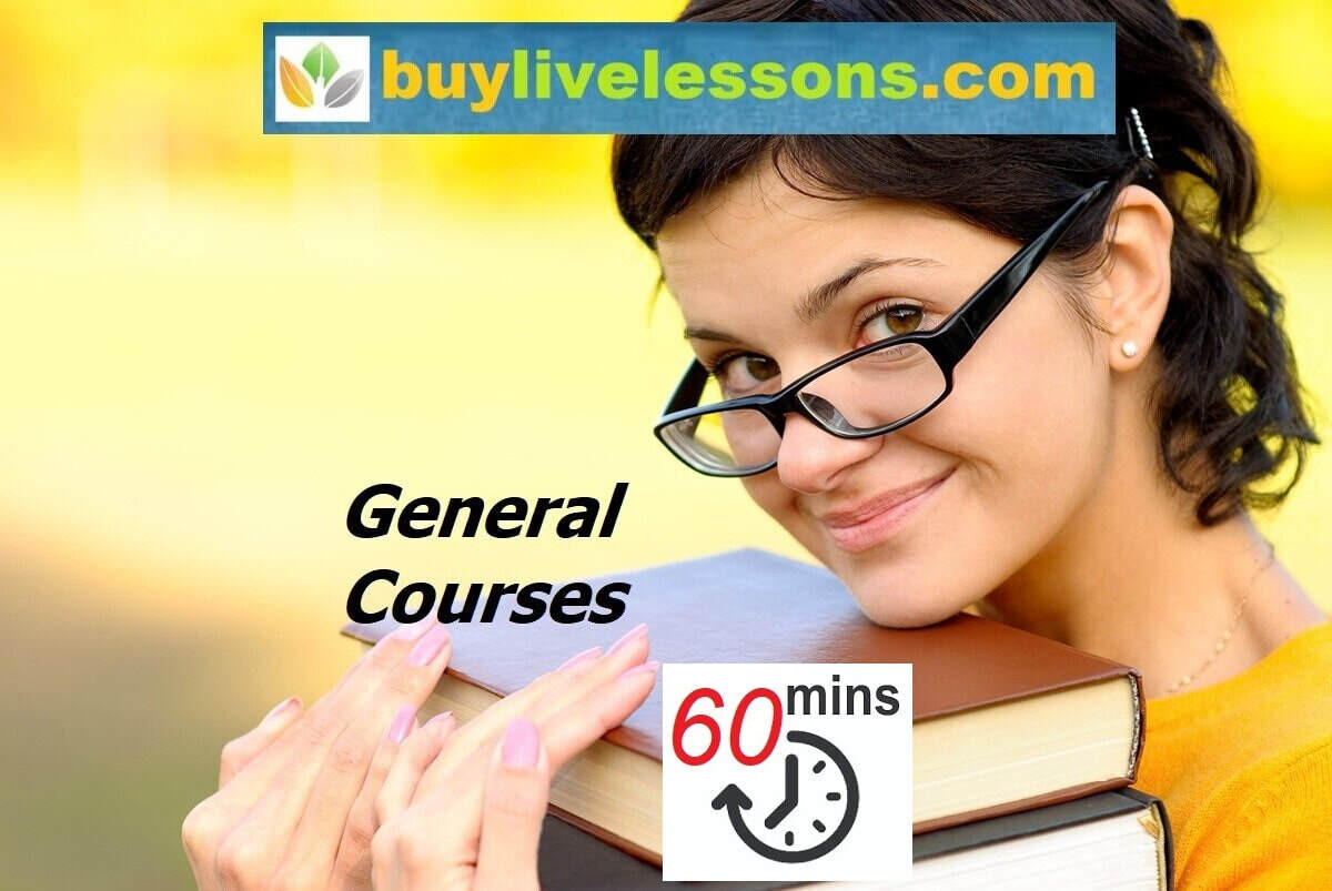 BUY 90 GENERAL LIVE ONLINE LESSONS FOR 60 MINUTES EACH.