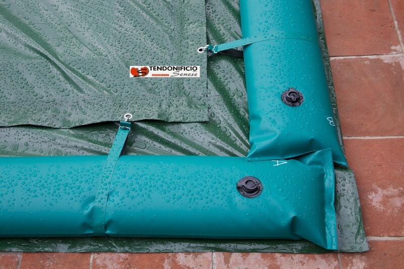 Telo di copertura invernale per piscina completo di tubolari perimetrali Mod.CLASSIC