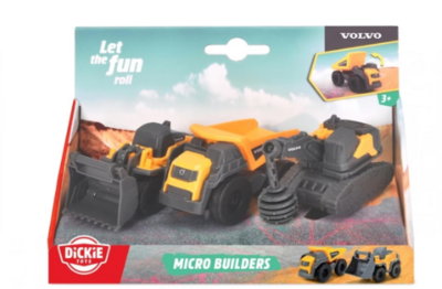 Dickie Toys Volvo Micro Builders 3er Set