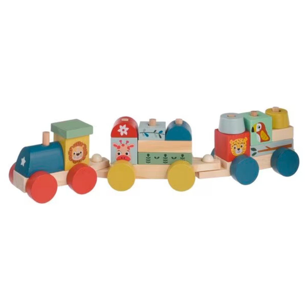 Tierischer Holzzug 18 Teilig ca. 30cm