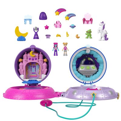 Polly Pocket Double Play Space Compact mit 2 Micro-Puppen und 15 Accessoires