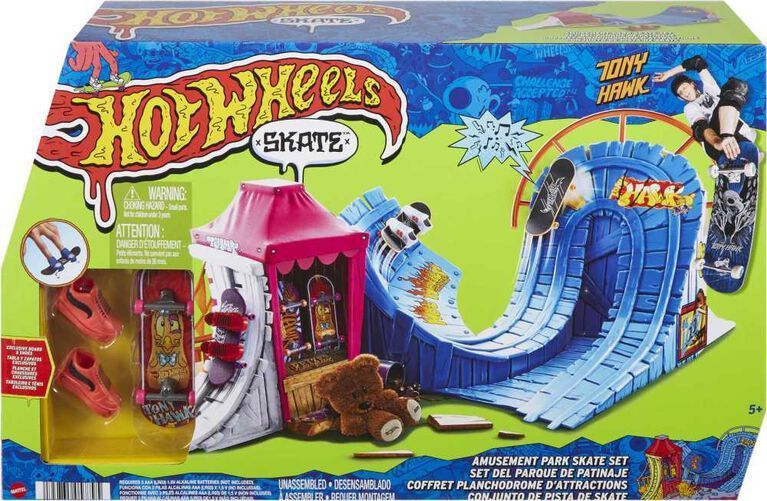 Hot Wheels Skate Amusement Park Skate Set – Mit Tony Hawk Fingerboard & Skate-Schuhen​