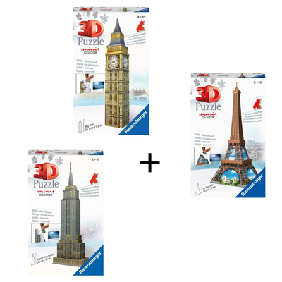 ? 3D Puzzle Städte-Bundle – Big Ben, Eiffelturm & Empire State Building ? 3D Puzzle Städte-Bundle – Big Ben, Eiffelturm & Empire State Building