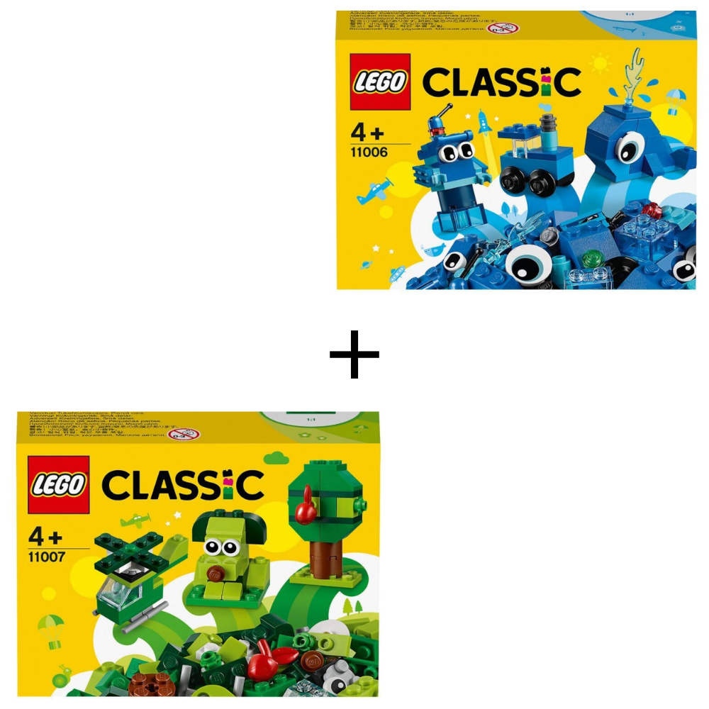 ? LEGO Classic Kreativ-Set Doppelpack – Blau & Grün (11006 + 11007)