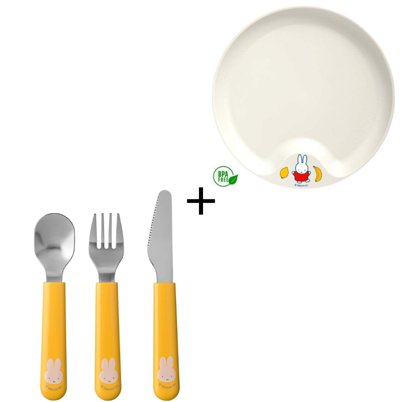 ? Mepal Mio Bundle – Kinderteller & Besteck-Set Miffy ? Mepal Mio Bundle – Kinderteller & Besteck-Set Miffy "Nijntje Explore"