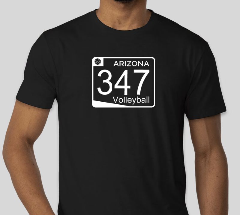 347 Volleyball Black - Street Sign T-Shirt