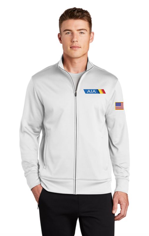 White - Sport Tek Mens Full Zip Jacket