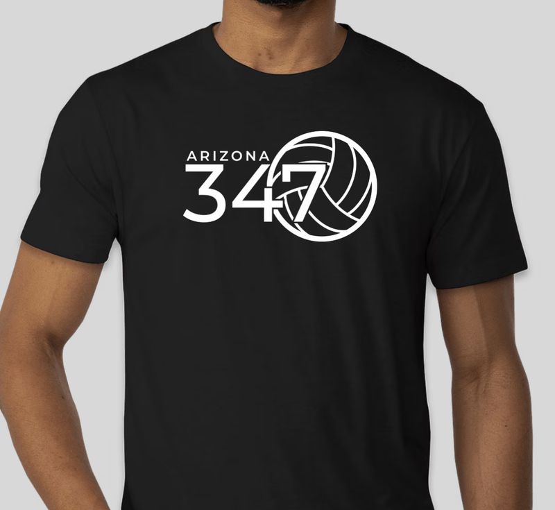 347 Volleyball Black T-Shirt