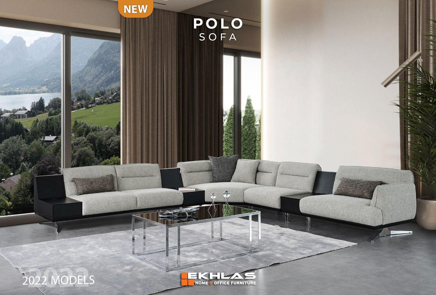 Polo L sofa grey