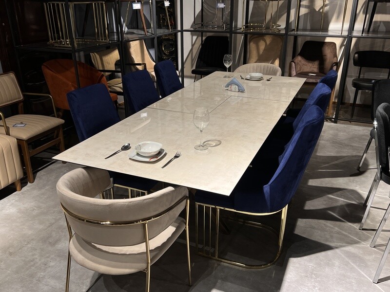 concrate  gold dinign table