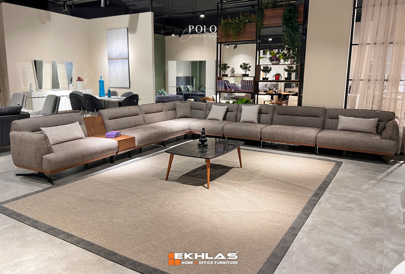 Polo L sofa brown