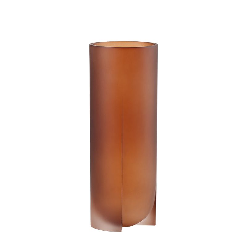 Transparent resin vase Brown