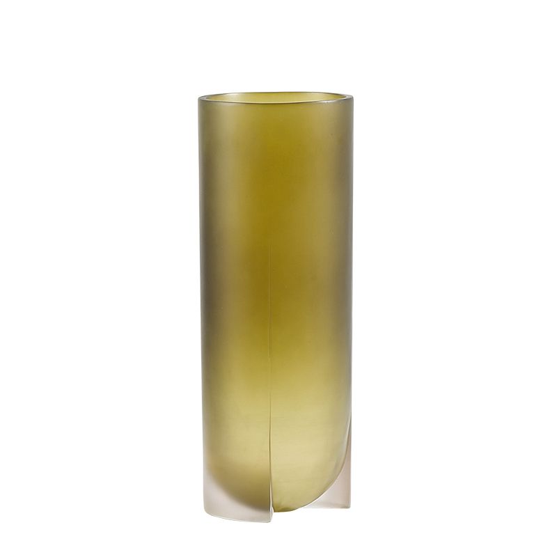 Transparent resin vase Green