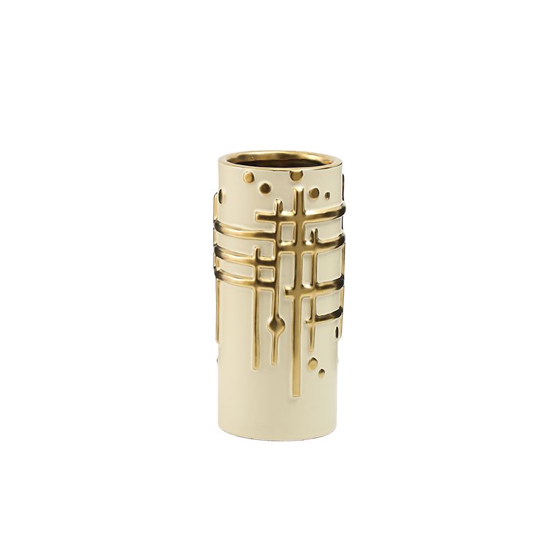 Gold Metal stamp  vase  B