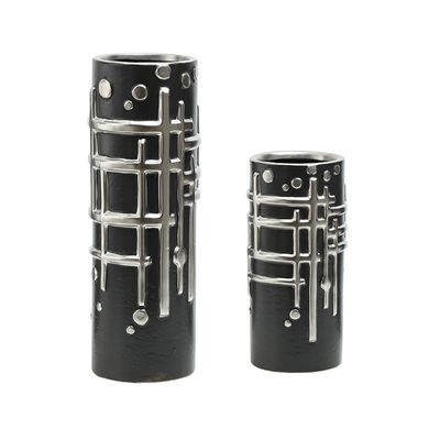 Silver Metal stamp vase  A-B